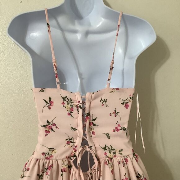 Pink Coquette Fairy Romantic Feminine Dainty Dollette Fairycore Mini Dress M - Picture 6 of 8